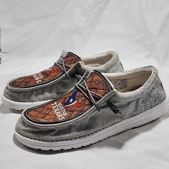 🐲HEY DUDE🐲STYLE WALLY-FUNK MAGNETITE MEN 11 CUSTOM LEATHER TEXANS GUC🐉GREY🐉 - Picture 1 of 16